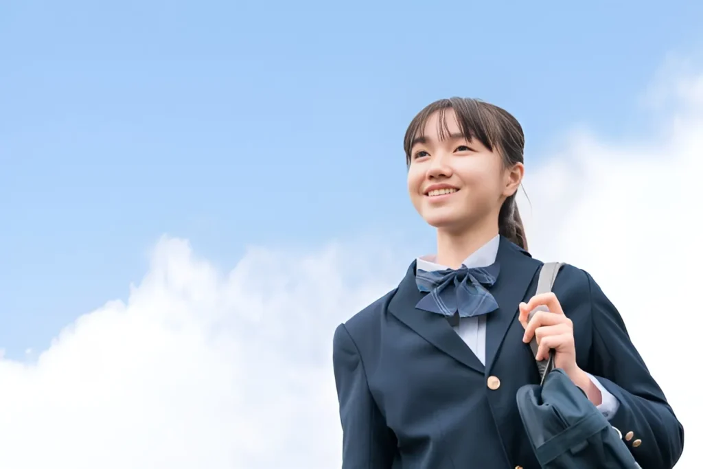 女子高生の通学風景